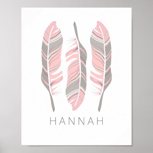 Rustic Feathers Stay Wild Personalized Wall Art (Front)