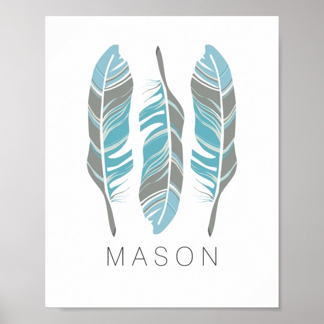 Rustic Feathers Stay Wild Personalized Wall Art (Front)