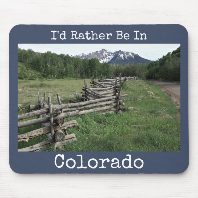 Rustic Fence and Colorado Purple Mountains  Mouse Pad (Front)