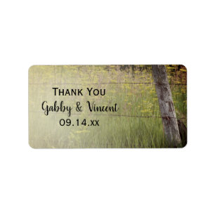 Rustic Fence Post Wedding Thank You Favour Tags
