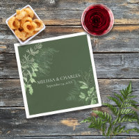 Rustic Fern Foliage Emerald Dinner Wedding