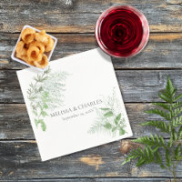 Rustic Fern Foliage White Dinner Wedding