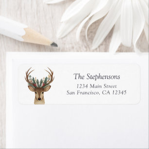 Rustic Festive Deer Return Address