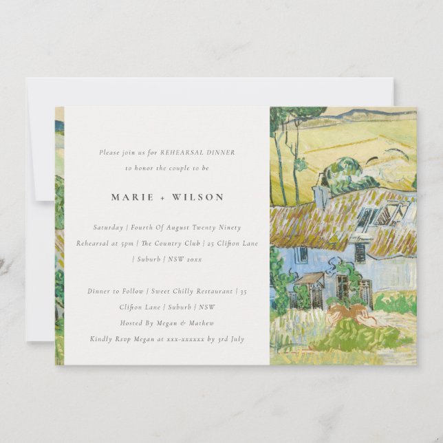Rustic Fields Mountain Landscape Rehearsal Dinner Invitation (Front)