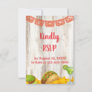 Rustic Fiesta RSVP Card with Optional QR Code