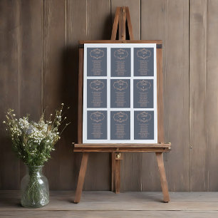 Rustic Filigree Wedding Table Seating Chart Card