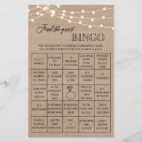 Rustic Find the guest bingo bridal shower game