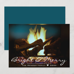 Rustic Fireplace Fire Wood Cozy Warm Holiday Card