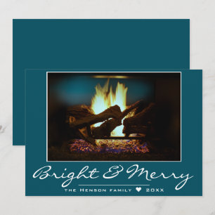 Rustic Fireplace Fire Wood Cozy Warm Holiday Card