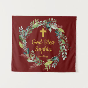 Rustic First Communion Backdrop Decorations Gold Tapestry