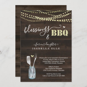 Rustic First Communion / Confirmation BBQ Party Invitation