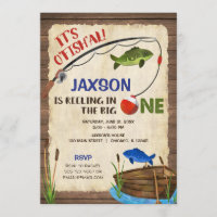 Rustic fishing 1st birthday boy