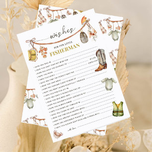Rustic Fishing Baby Shower Wishes for Baby Card