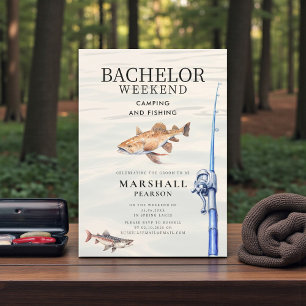Rustic Fishing Bachelor Weekend Invitation