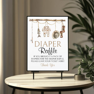Rustic Fishing Diaper Raffle Sign 8x10