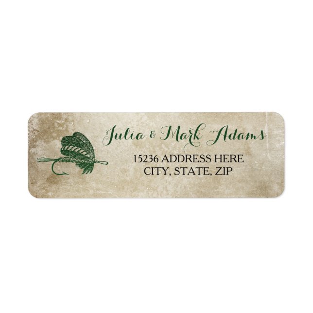 Rustic Fishing Lure Address Label (Front)