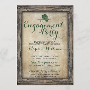 Rustic Fishing Lure Engagement Party Invitation