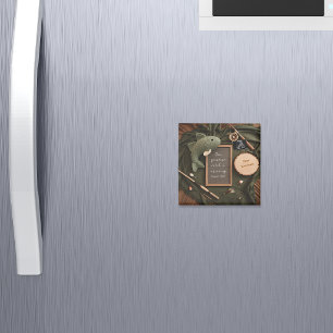 Rustic Fishing Pregnancy Announcement keepsake Magnet