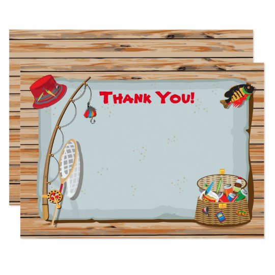 Rustic Fishing Thank You Note Card