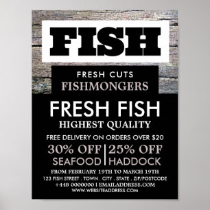 Rustic Fishmonger/Wife, Fish Market Advertising Poster