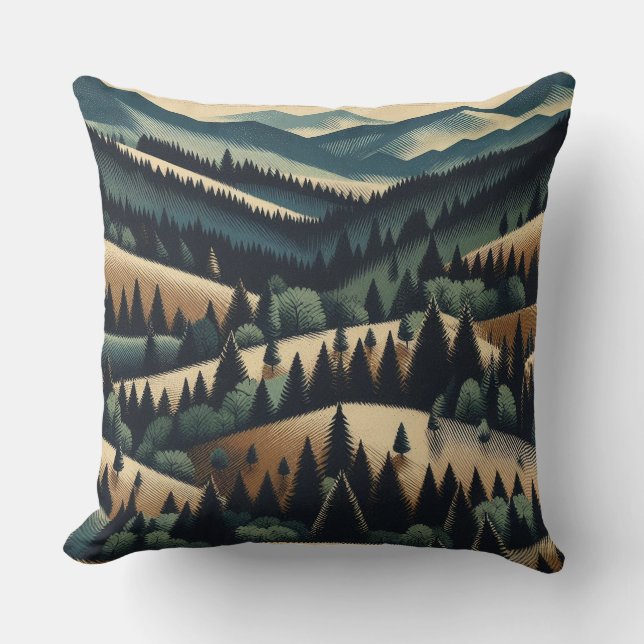Rustic Flannel Throw Pillow (Front)