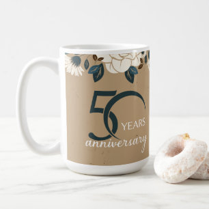 Rustic Floral 50th Wedding Anniversary Coffee Mug