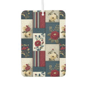 Rustic Floral and Geometric Patchwork Design Air Freshener