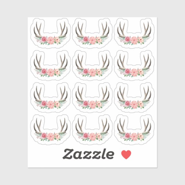Rustic Floral Antlers Shabby Chic Roses Planner (Sheet)