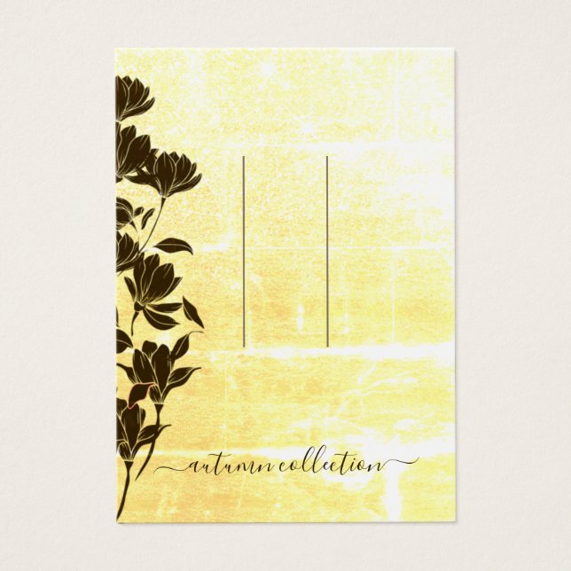 Rustic Floral Autumn Boho Hair Clips Display Card (Front)