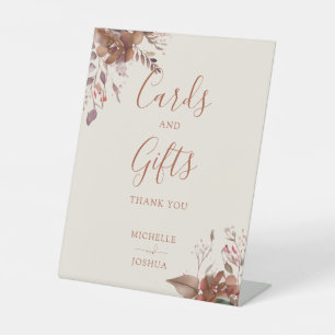 Rustic Floral Autumn Fall Cards And Gifts Pedestal Sign