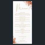 Rustic Floral Autumn Fall Gold Wedding Dinner Menu<br><div class="desc">This elegant rustic floral autumn fall wedding menu can be personalized with your information in chic gold typography. Designed by Thisisnotme©</div>