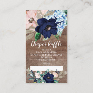 Rustic Floral Baby Shower Diaper Raffle Ticket Enclosure Card