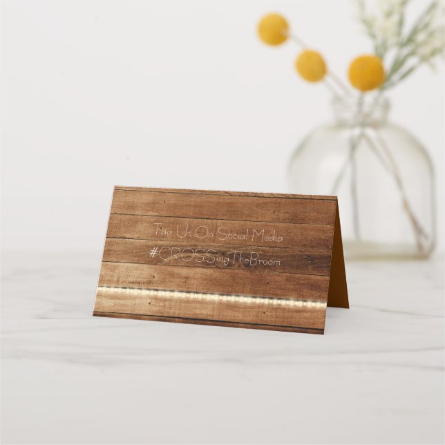 Rustic Floral Barn Wedding Place Card (Back)