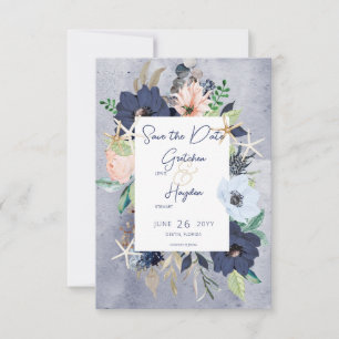 Rustic Floral Beach Nautical Wedding Save The Date