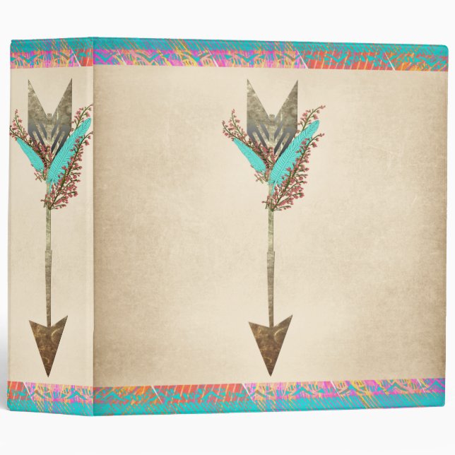 Rustic Floral Bohemian Arrow Binder (Front/Spine)