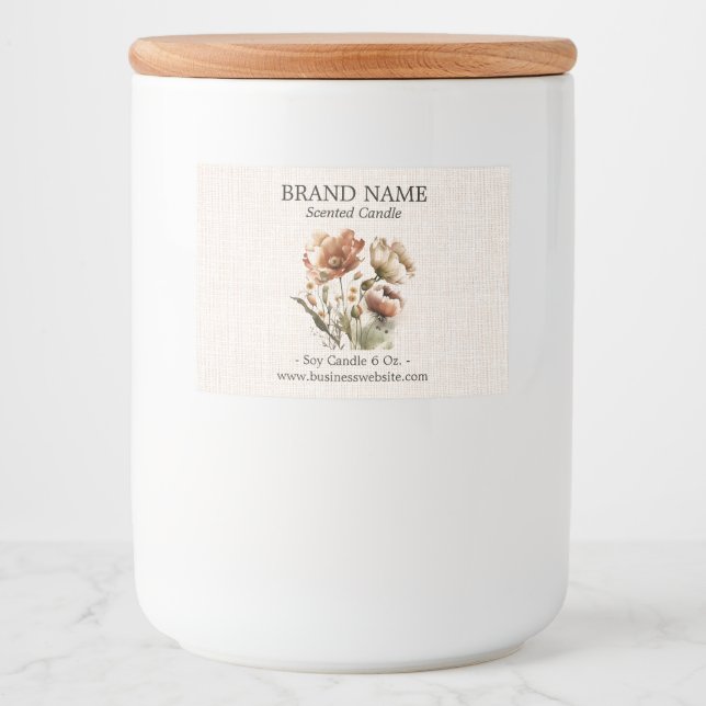 Rustic Floral Boho colour Product Label 3x2 (Front)