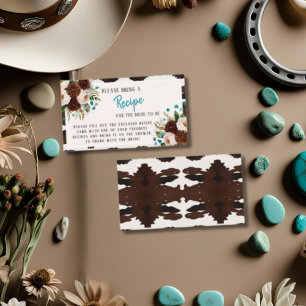 Rustic Floral Boho Recipe Request Bridal Shower  Enclosure Card