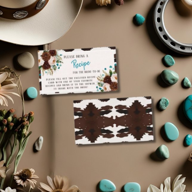 Rustic Floral Boho Recipe Request Bridal Shower  Enclosure Card (Rustic Floral Boho Recipe Request Bridal Shower Enclosure Card)