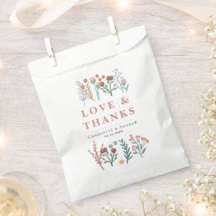 Rustic Floral Boho Wildflowers Wedding Favour Bag