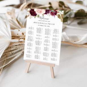 Rustic Floral Botanical Alphabetical Seating Chart