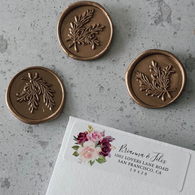 Rustic Floral Botanical Foliage Return Address (Creator Uploaded)