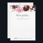 Rustic Floral Botanical Wedding Words of Wisdom Advice Card<br><div class="desc">This rustic floral botanical wedding words of wisdom advice card is perfect for a modern wedding. The design features beautiful and colourful hand-drawn flowers and foliage, elegantly arranged into attractive bouquets. These cards are perfect for a wedding, bridal shower, baby shower, graduation party & more. Personalize the cards with the...</div>