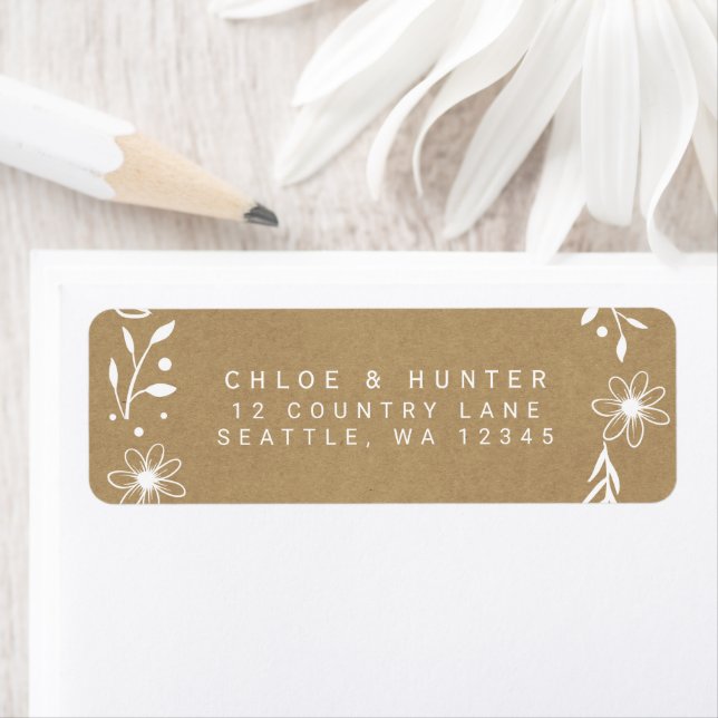 Rustic Floral Botanical Wreath Faux Kraft  (Insitu)