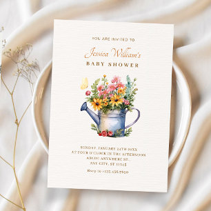 Rustic Floral bouquet baby shower Invitation