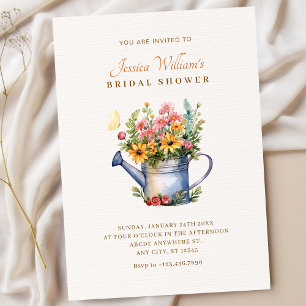 Rustic Floral bouquet bridal shower Invitation