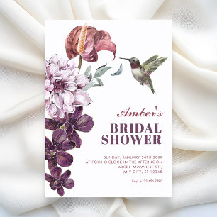 Rustic floral bridal shower invitation