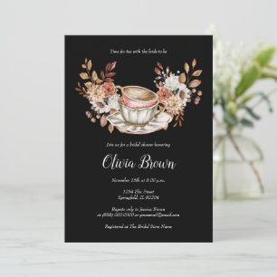 Rustic Floral Bridal Tea  Invitation