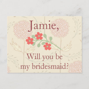 Rustic Floral Bridesmaid Invitation