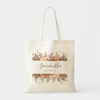 Rustic Floral Bridesmaid Tote Bag