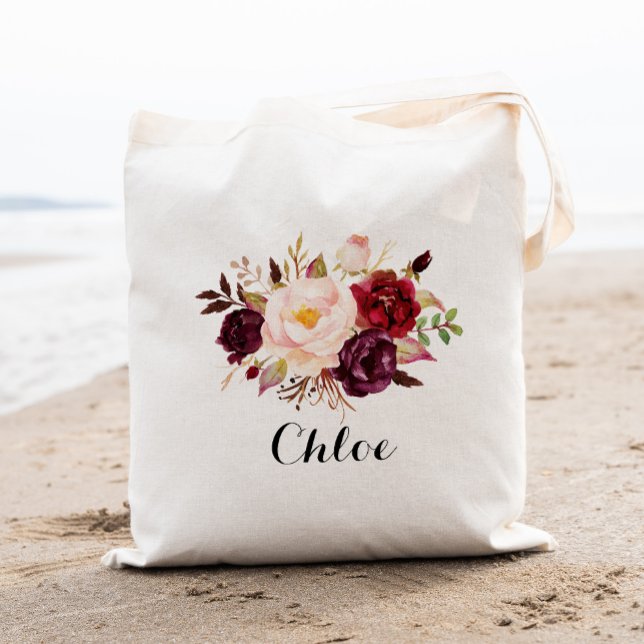 Rustic Floral bridesmaid,Wedding Gift Tote Bag (Creator Uploaded)